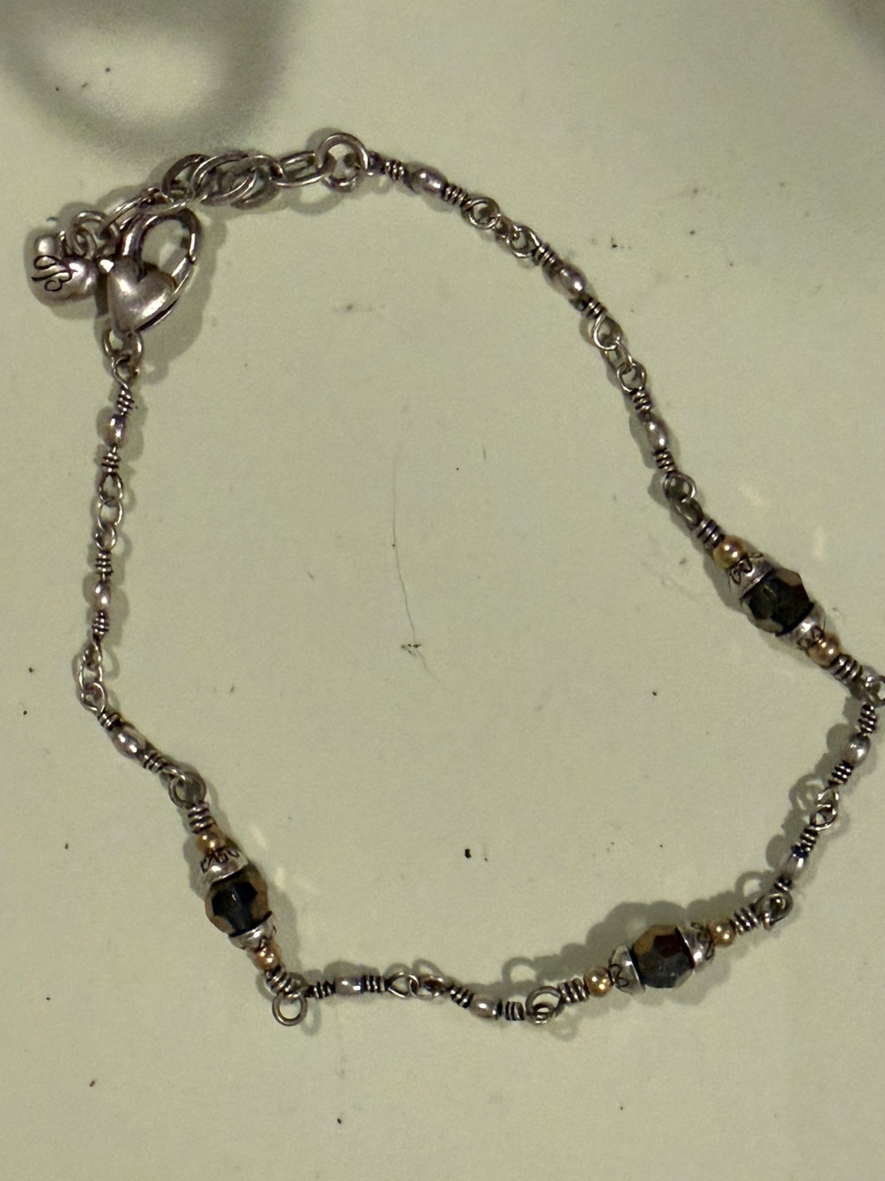 Brighton Sterling Silver Beaded Bracelet with Hematite Accents